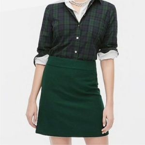 J. Crew Dark Green A-Line Skirt